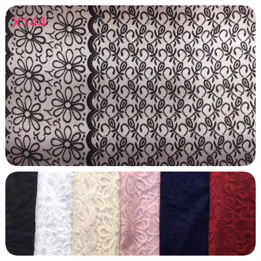 厂家直销 锦棉股线蕾丝 小树叶针织蕾丝面料 女装婚纱礼服装用布