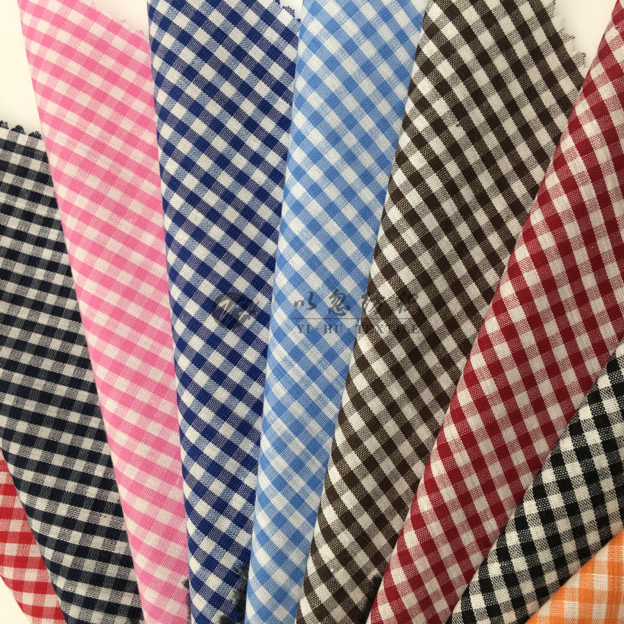 色织格子 朝阳格 全棉男女装衬衫面料 厂家直销 现货供应 批发
