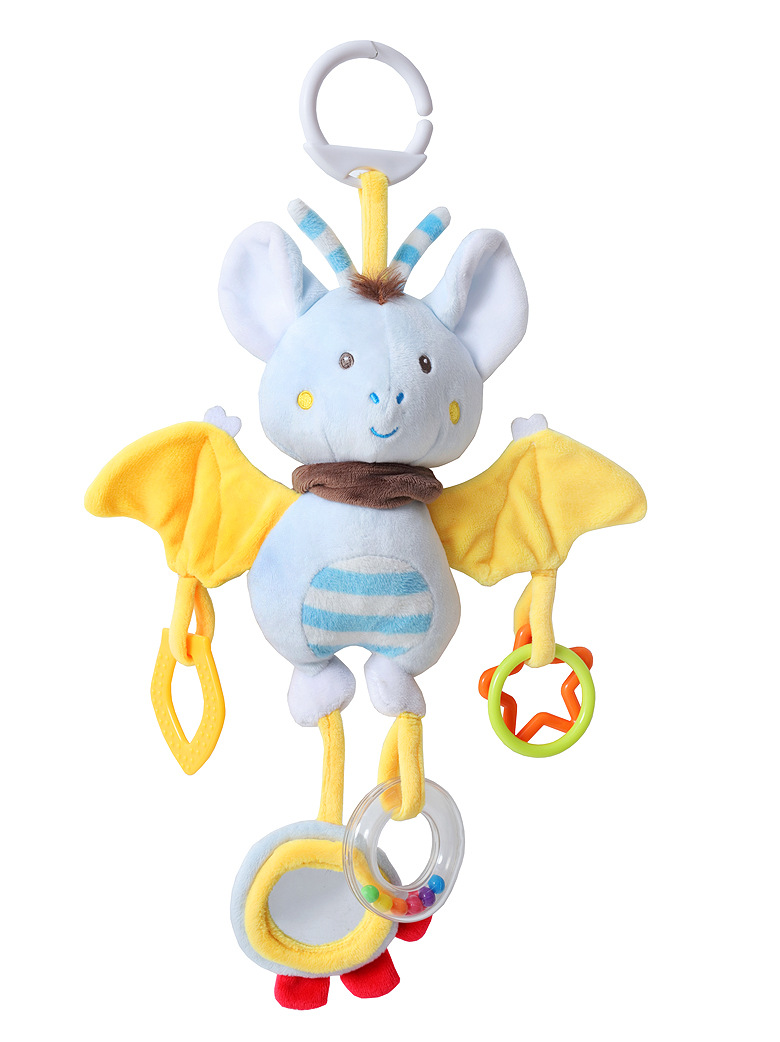 JJOVCE Newborn Baby Crib Mobile 0-1 Year Plush Educational Crib Swing Push Cart Attachment 3-12 Month Soothing Toy