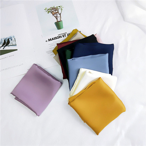 Korean version solid color 70 small square scarf small silk scarf for women spring autumn summer fashion versatile work professional headscarf scarf wholesale