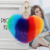 Rainbow cute keychain heart-shaped heart shaped, car keys, fashionable pendant, new collection