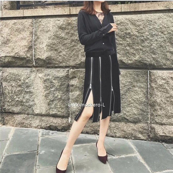 В наличии Супер тонкий и супер красивый тяжелой промышленности молния украшения плиссированные юбки