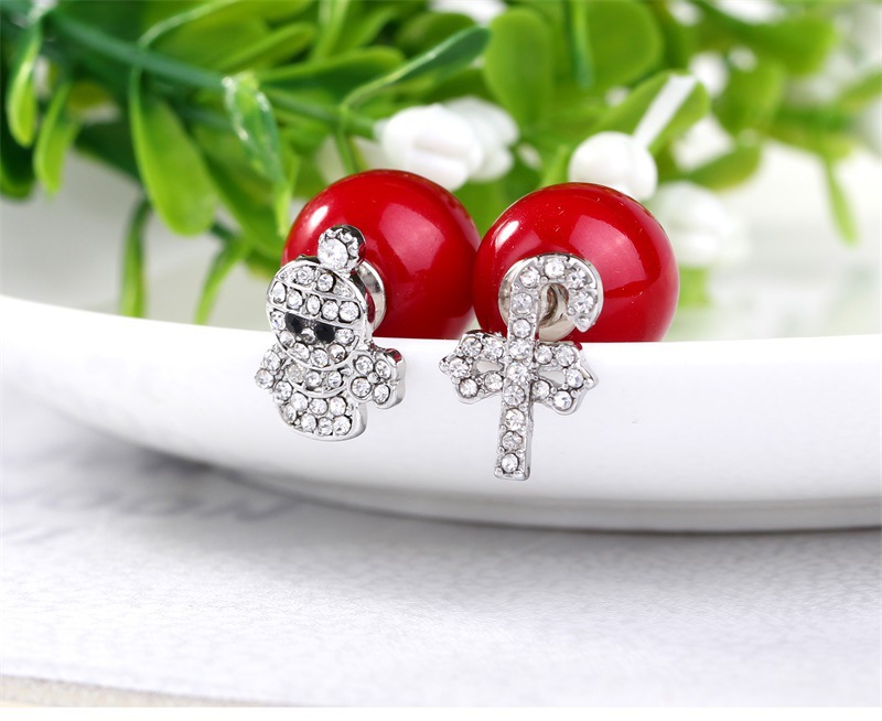 Fashion Snowflake Deer Alloy Inlay Rhinestones Women's Ear Studs 1 Pair display picture 9