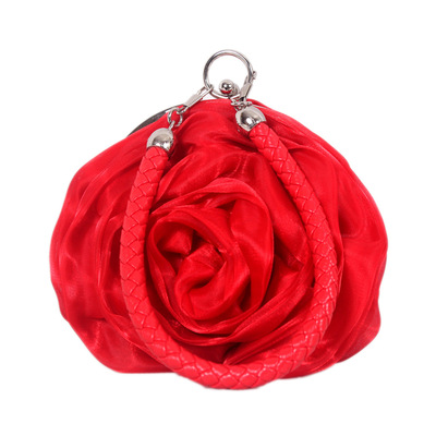 three-dimensional Flower Female bag Handbag Japan and South Korea Sweet rose Flowers package Manufactor Direct selling silk Small change girl