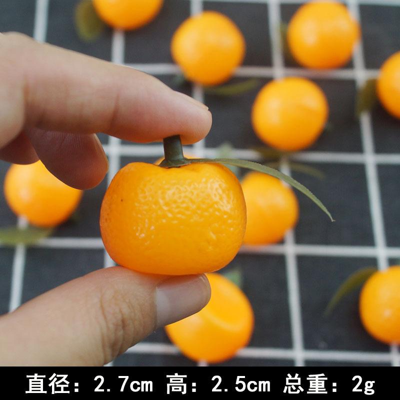 Simulación de plástico modelo de fruta de plástico naranja mini naranja con hojas naranja falso modelo de verdura de fruta al por mayor