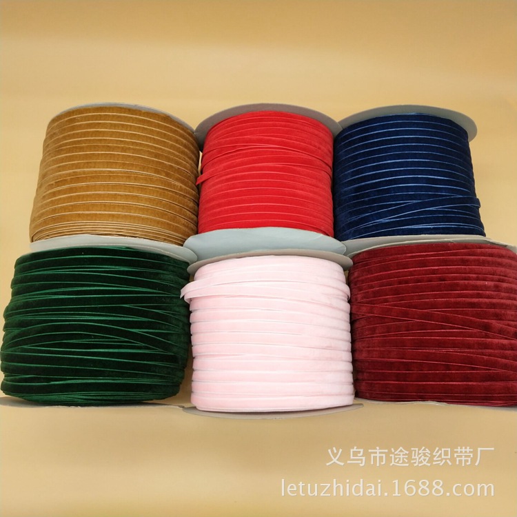 Flocado cinturón de terciopelo ropa tocado decoración DIY cinta CINTURÓN DE Flocado de una sola cara cinturón de terciopelo