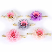 新款儿童发饰头饰蕾丝立体儿童皇冠发夹公主可爱生日礼物批发