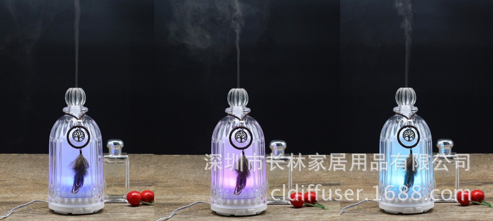 创意家电超声波雾化加湿器桌面家用静音卧室精油扩散香薰机灯外贸