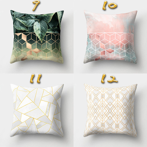 Nordic Marble Car Lumbar Pillow Sofa Pillow Cover Velvet Print Creative Home Office Cushion