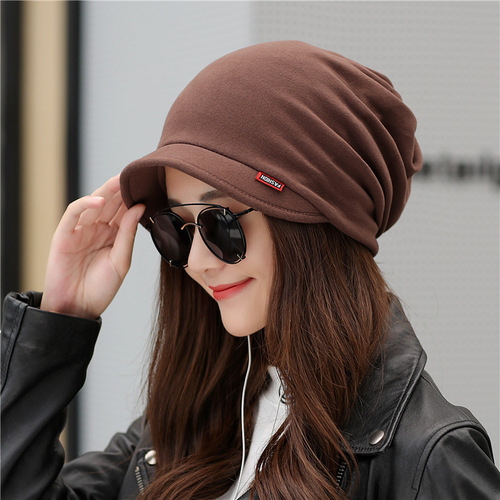 Solid color Korean style peaked cap new hat women's brimmed warm fashion hat multi-functional outdoor cold-proof hat