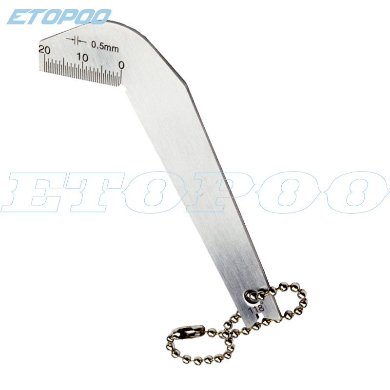 来样定做 铝片 不锈钢 钻头检测尺 刃头检测规  钻头顶角规|ru