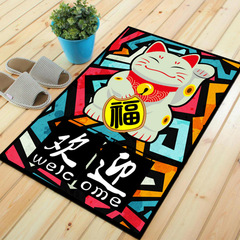 Lucky Cat Doormat, Entrance Mat, Kitchen Rug, Bedroom Area Mat, Doorway Foot Scrubber, Entryway Foot Pad