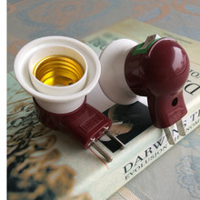 厂家直销烟斗型E27螺口插式转换灯头带开关小夜灯插座LED灯头灯座