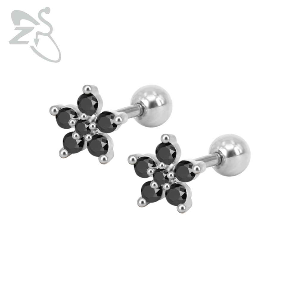 European and American Star Zircon Earrings Women's Personalized Stainless Steel Ear Piercing Jewelry detail image 8