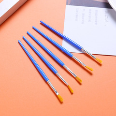 Wholesale 12.5cm Nylon Painting Brushes Plastic Handle Flat Head Liner Brushes Children's Oil Painting Brushes Digital Oil Painting Brushes