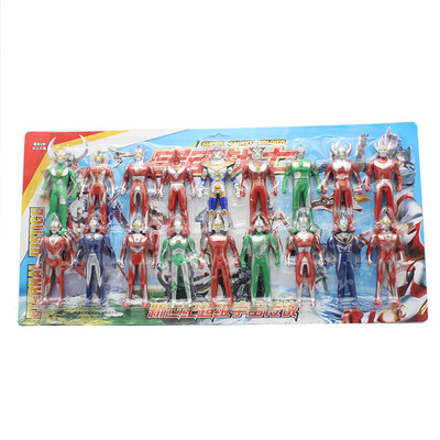 奥特曼玩具套装新款3-7岁地摊新款热销18只银河宇宙超人吸卡装|ru