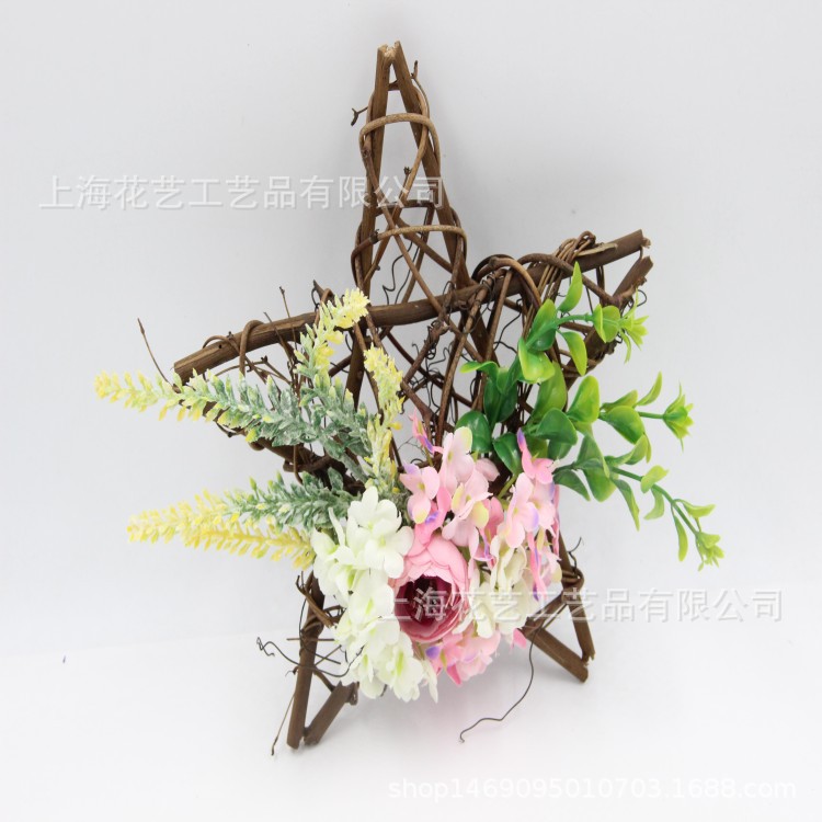 手作藤编材料 仿真花环节日家居装饰橱窗挂饰土伏藤圈花环材料