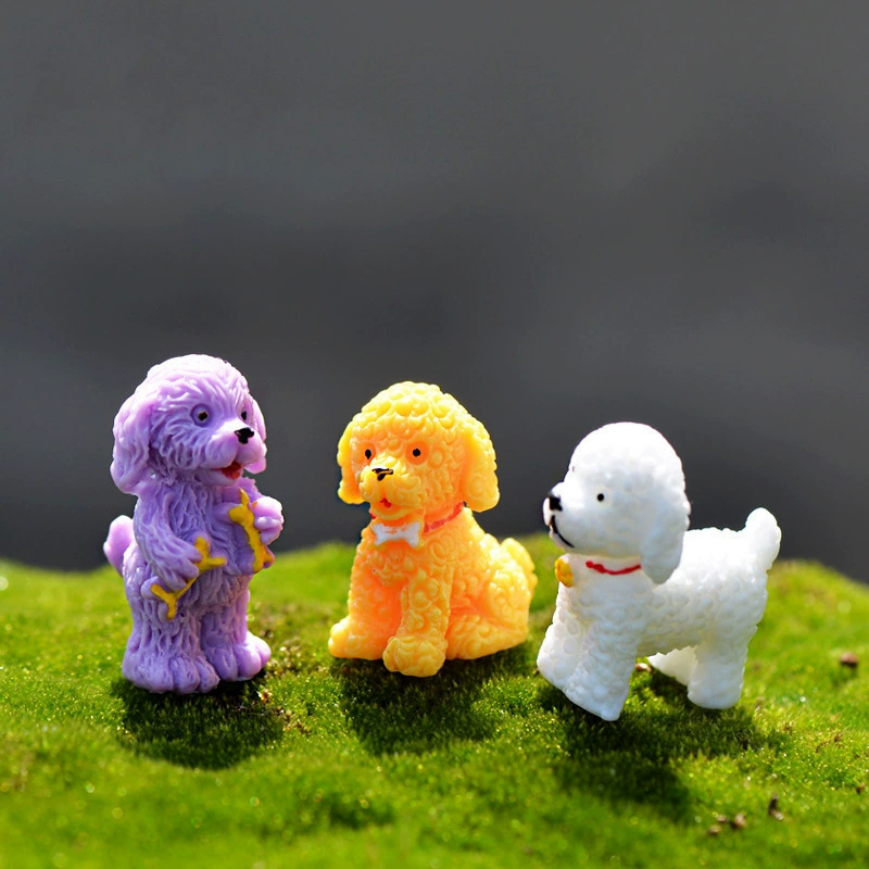 Микро Ландшафтные украшения изделия из смолы DIY Ландшафтные украшения аксессуары для торта Материал 3 вьющиеся щенки