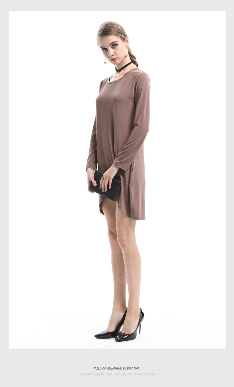 round neck fashion long-sleeved dress  NSJR30277