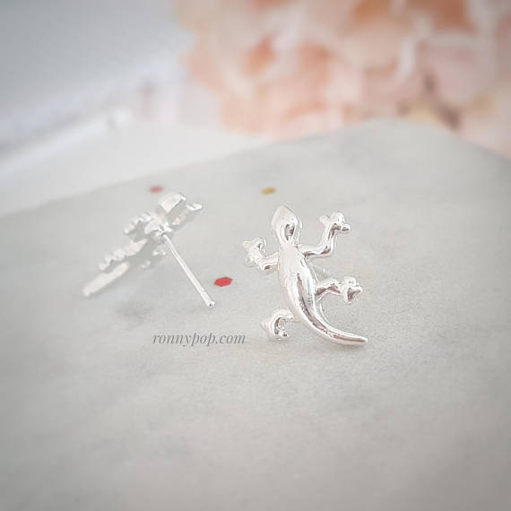 Insect Little Gecko Lizard Ear Studs Chameleon Ear Studs display picture 9
