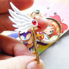 Card Captor Hundred Sakura Necklace Pendant Pendant Pendant Anime Surrounding Hundred Variable Sakura Magic Card