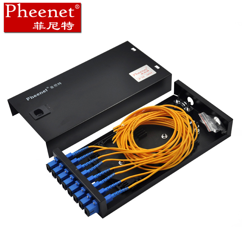 Pheenet菲尼特 4口SC单模满配桌面式光纤终端盒光缆尾纤熔接盒