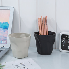 Gift Nordic minimalist creative fashionable pen holder desktop storage trash can succulent plastic flower pot car trash can