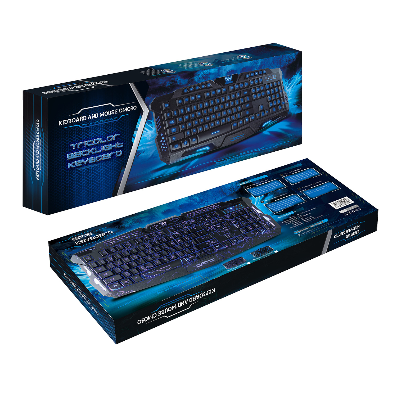 New J20 Luminous Set 3200dpi Gaming Mouse and Cable Three Color Backlit Keyboard_voghion.com