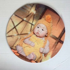 熱升華圓形空白拼圖熱轉印紙質拼板個性DIY耗材珠光拼圖印照片
