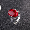 Ruby high-end retro ring jade