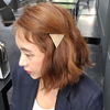 Minimalistic matte metal triangle, small hairgrip, bangs, simple and elegant design