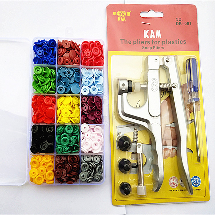 Fábrica transfronteriza resina Hualian hebilla de cuatro articulaciones T5 herramienta en caja de plástico hebilla de cuatro articulaciones botón caja de traje botón