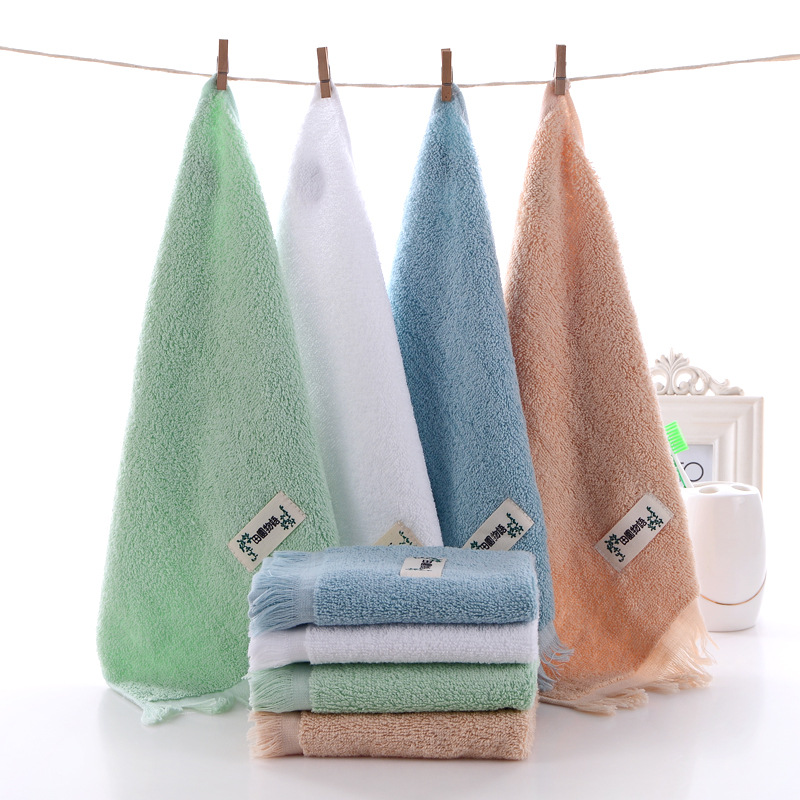 厂家批发田园物语流苏方巾 成人手帕擦手巾 广告礼品绣LOGO