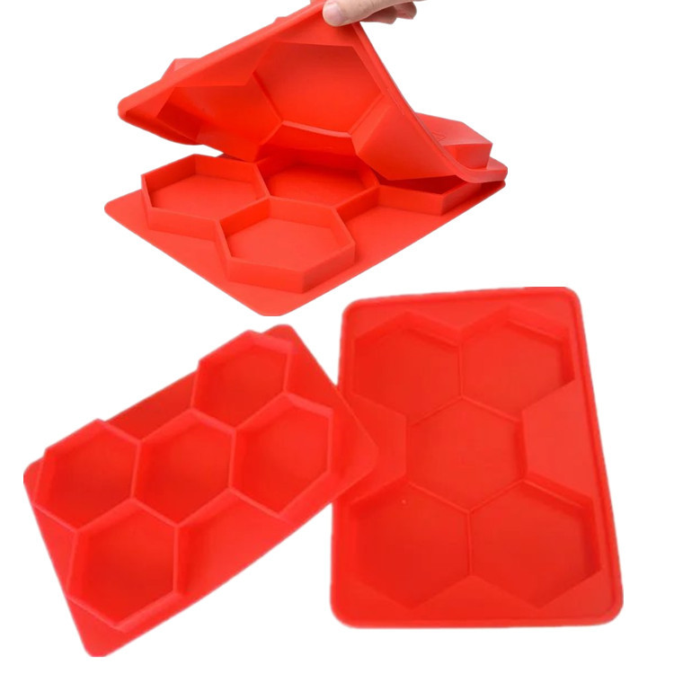 亚马逊热销5连硅胶汉堡模 汉堡肉饼夹馍五孔六边汉堡方形硅胶模具