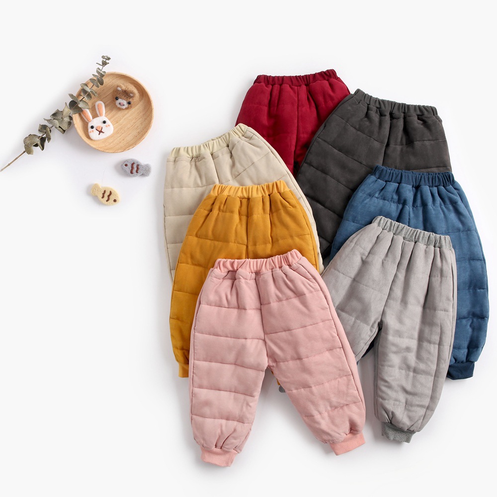 Demi-season keep warm brand solid color trousers for early age for…