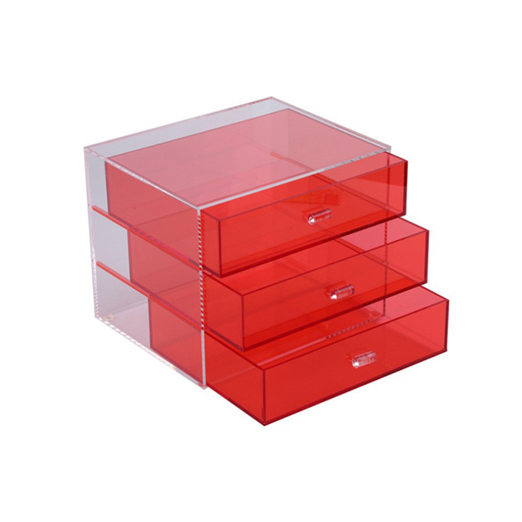 亚克力化妆品盒 梳妆台储物盒定制 有机玻璃家居收纳盒