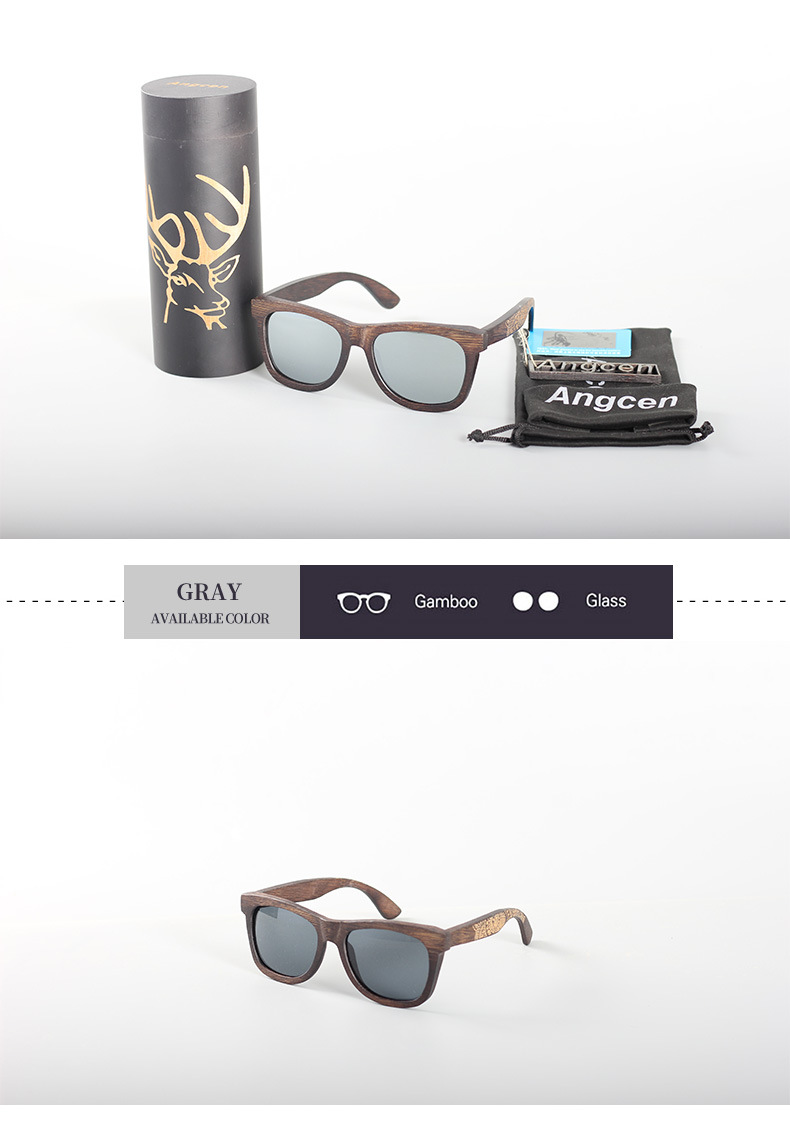Lunettes de soleil ANGCEN en Bambou - Ref 3366562 Image 26