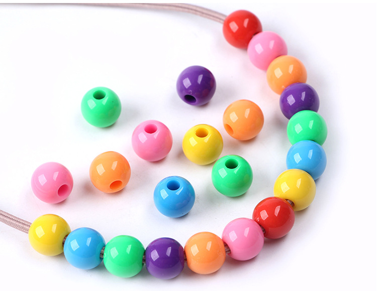 Wholesale of 10mm large-hole acrylic beads, diy jewelry accessories, creative handcrafted beading materials detail image 9