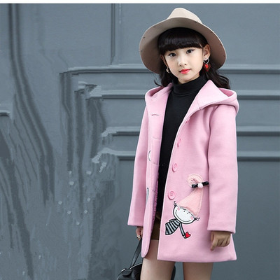 冬季新款间棉女童外套中大童装韩版时髦女孩保暖妮子大衣一件