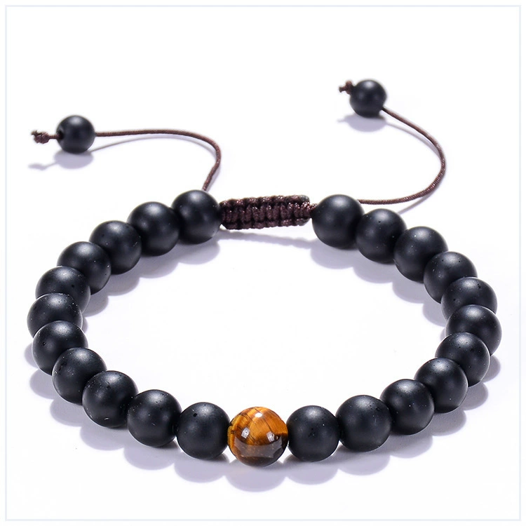 Turquoise matte organic adjustable woven bracelet for beloved, 8mm, Amazon