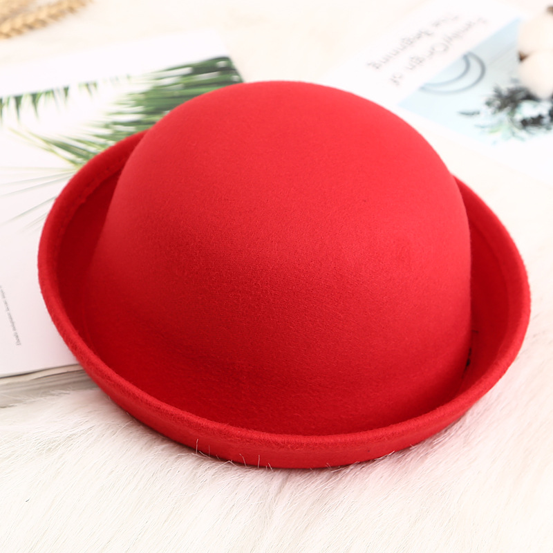 Women's Basic Retro Simple Style Solid Color Crimping Fedora Hat display picture 2