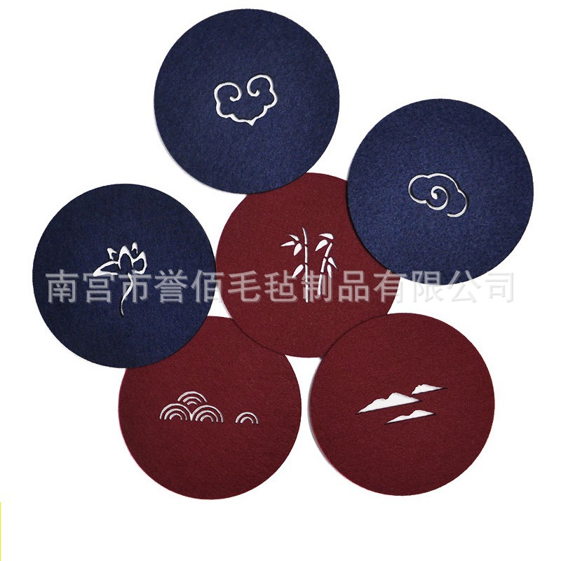 厂家批发养壶垫创意如意纹毛毡吸水壶垫杯垫茶席零配壶丞搭配