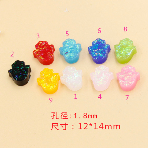 Hot-selling Cross-Border 1.8mm Resin Palm-Shaped Charm with Small Hole — Hand of Fatima Pendant