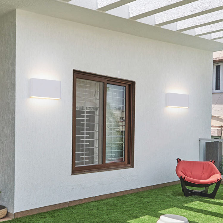 Creativo LED ultra-Delgado lámpara de pared al aire libre rectangular arriba y abajo de la foto de doble cabeza dormitorio pared patio interior y al aire libre