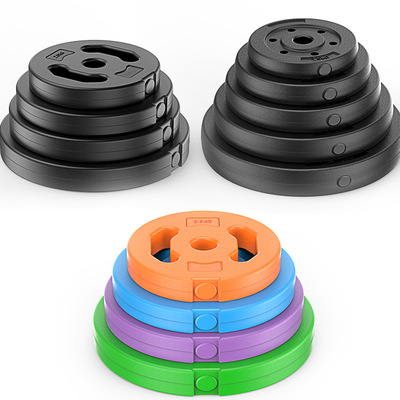 环保足重包胶哑铃杠铃片2.5kg5公斤4.5KG10摇臂配重片公斤价|ms