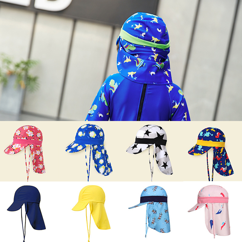 Swimsuit Matching Japan Devil Sunscreen hat bathing cap Sun hat Visor Cape Neck protection Beach hat