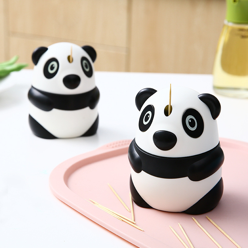 Creative Automatic Plastic Toothpick Holder Push-type Cartoon Panda Toothpick Box Fashionable Personality Cute