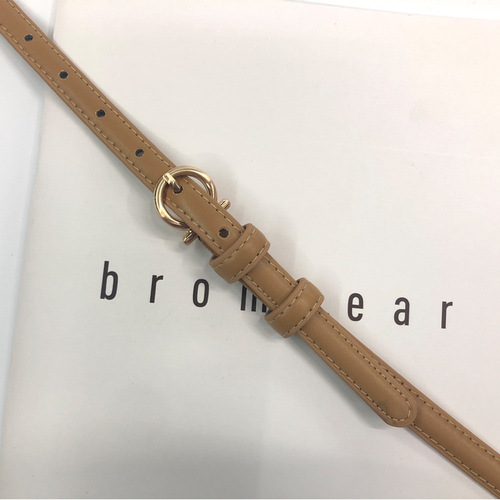 Women's thin, simple and versatile Korean style decorative pu belt women's pin buckle fashion belt with skirt belt belt manufacturer