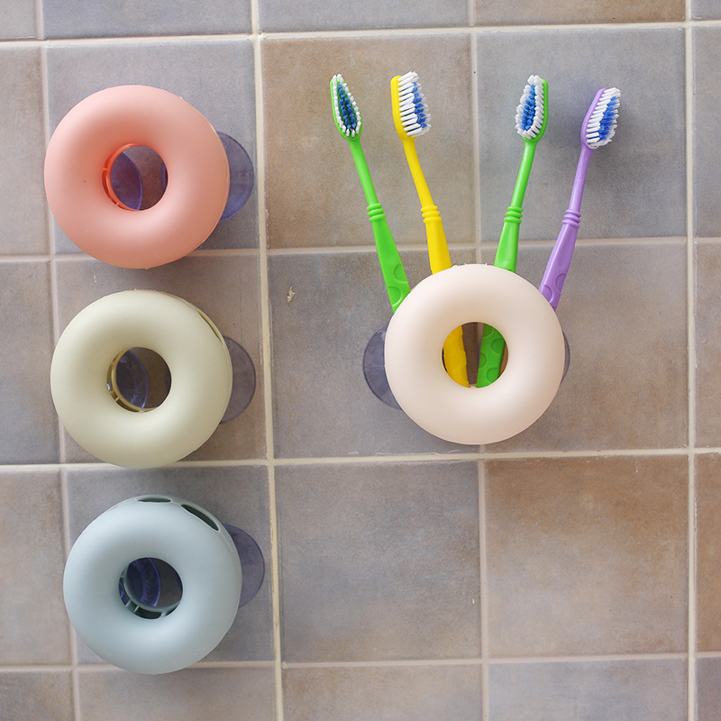 X 吸壁式牙刷架浴室壁挂牙具架创意情侣吸盘牙刷筒放牙刷架子|ru