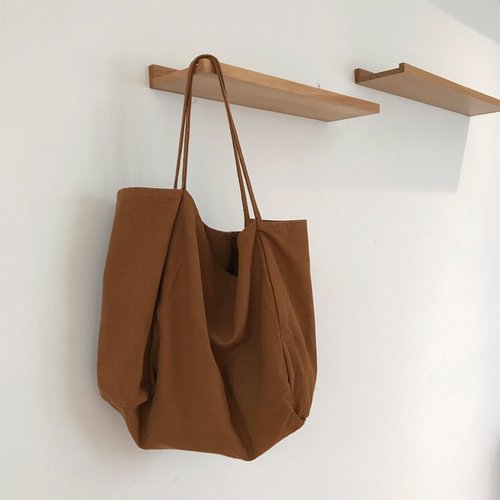 South Korean Instagram-famous canvas bag for women, single-shoulder large tote, chic, literary, student-friendly, versatile hand-held large-capacity shopping bag